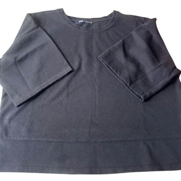 Zara Jet Black Casual Top - Picture 5 of 5
